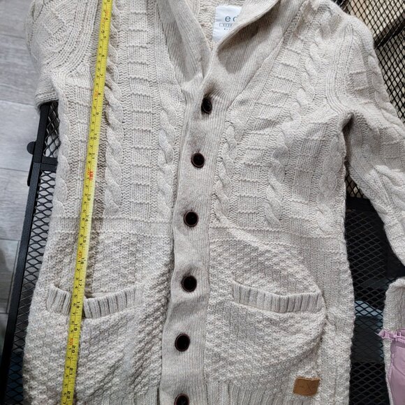 EDC Espirit Melange Oatmeal Chunky Wool Blended Button Cardigan Sweater S Used - Picture 14 of 16
